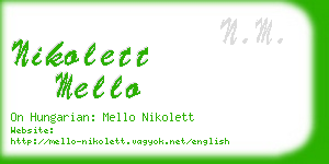 nikolett mello business card